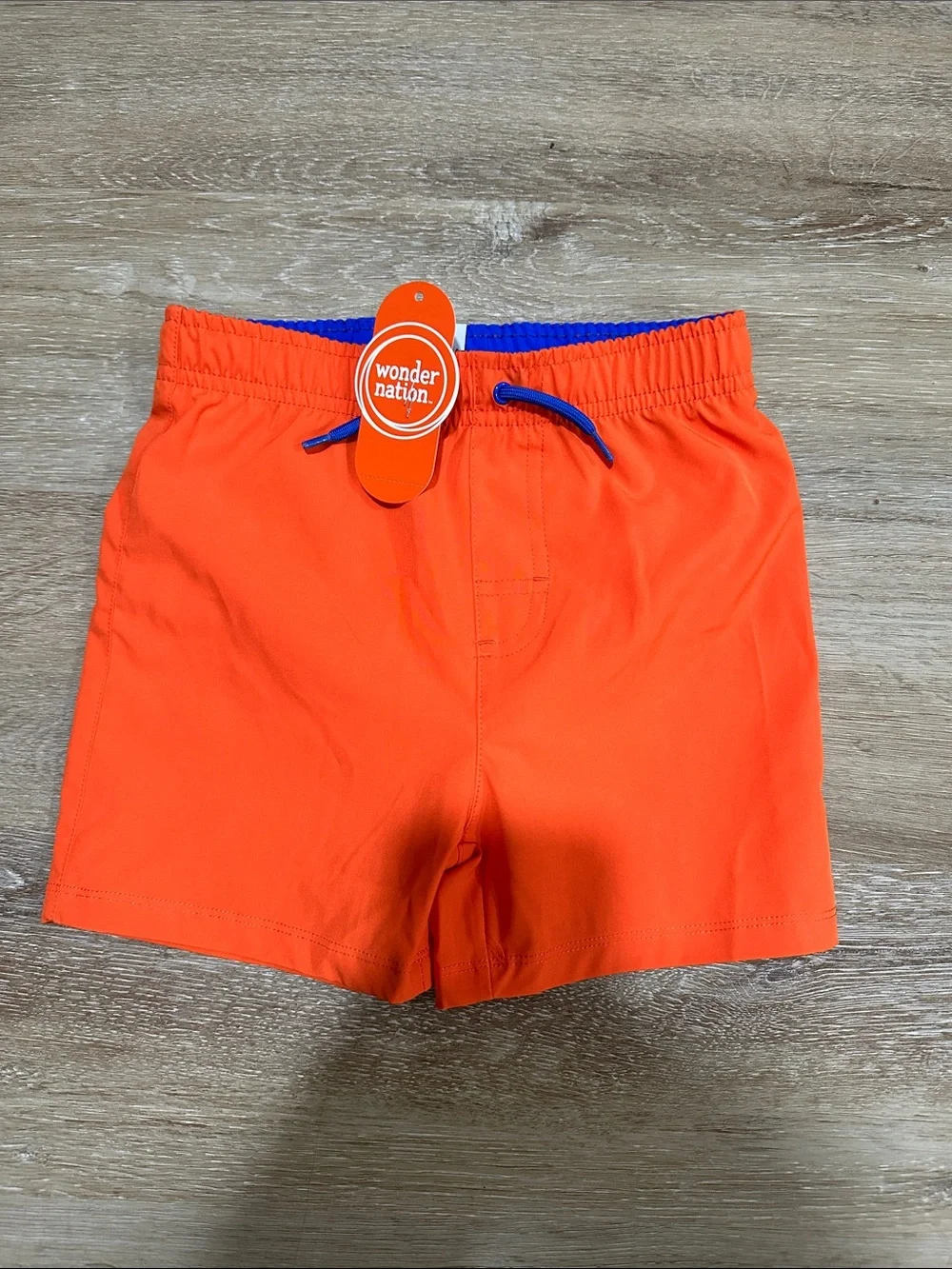 wonder nation Orange Swim Trunks with Blue Drawstring